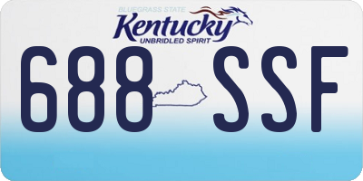 KY license plate 688SSF