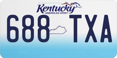 KY license plate 688TXA