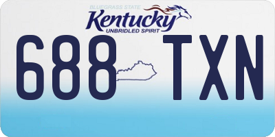 KY license plate 688TXN