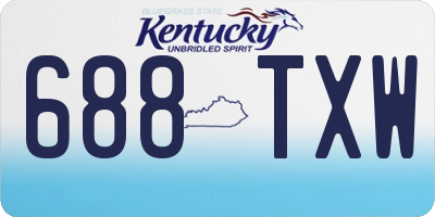KY license plate 688TXW