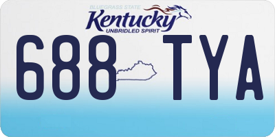 KY license plate 688TYA