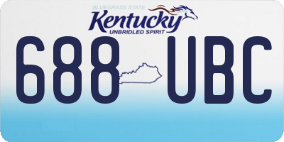 KY license plate 688UBC