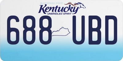 KY license plate 688UBD