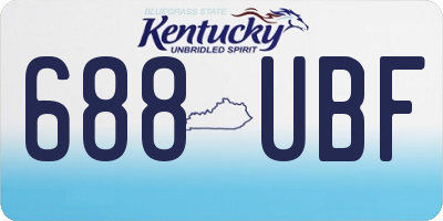 KY license plate 688UBF
