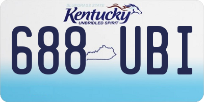 KY license plate 688UBI