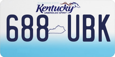 KY license plate 688UBK