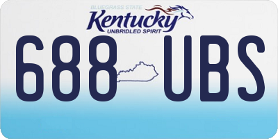 KY license plate 688UBS