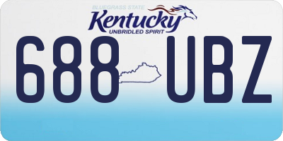 KY license plate 688UBZ
