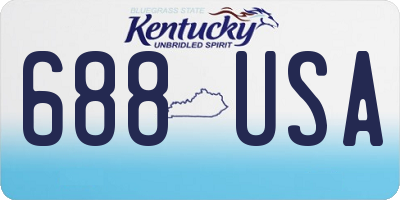 KY license plate 688USA