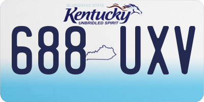 KY license plate 688UXV