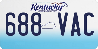KY license plate 688VAC