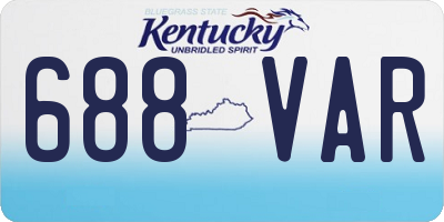 KY license plate 688VAR