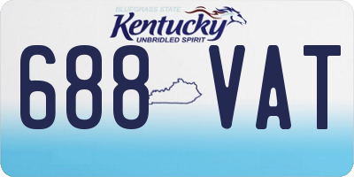 KY license plate 688VAT