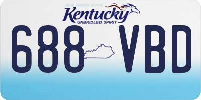 KY license plate 688VBD