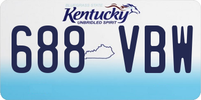 KY license plate 688VBW