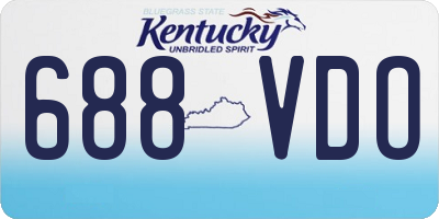 KY license plate 688VDO