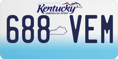 KY license plate 688VEM