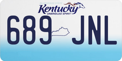 KY license plate 689JNL