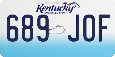 KY license plate 689JOF