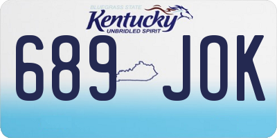 KY license plate 689JOK