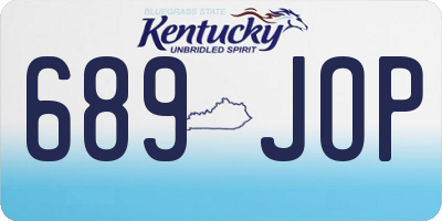 KY license plate 689JOP