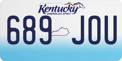 KY license plate 689JOU