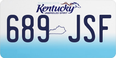 KY license plate 689JSF