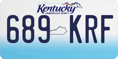 KY license plate 689KRF