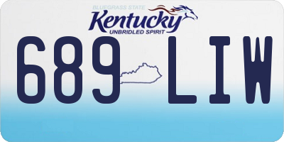 KY license plate 689LIW