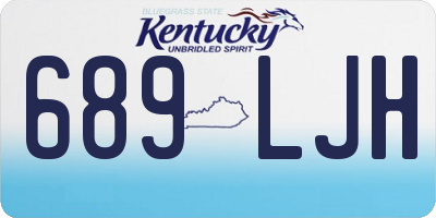 KY license plate 689LJH