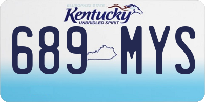 KY license plate 689MYS