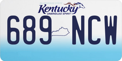 KY license plate 689NCW