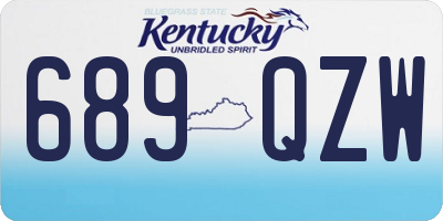KY license plate 689QZW
