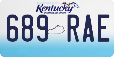 KY license plate 689RAE