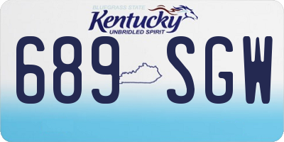 KY license plate 689SGW