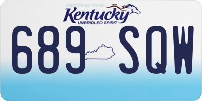 KY license plate 689SQW