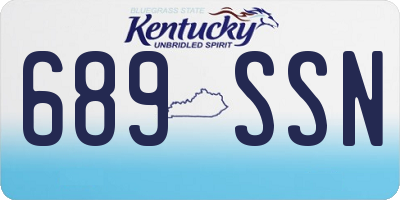 KY license plate 689SSN