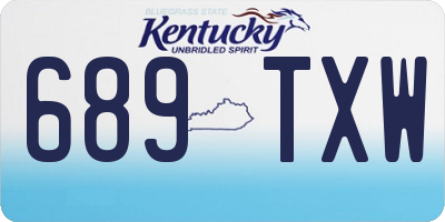 KY license plate 689TXW