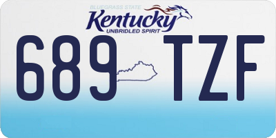 KY license plate 689TZF