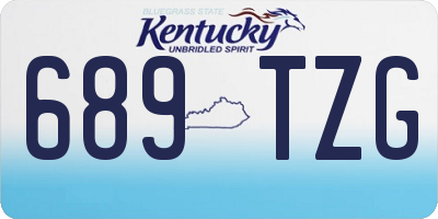 KY license plate 689TZG