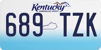 KY license plate 689TZK