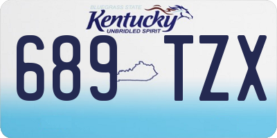 KY license plate 689TZX