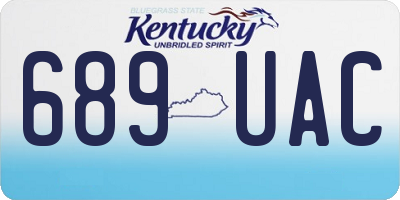 KY license plate 689UAC