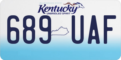 KY license plate 689UAF
