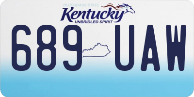 KY license plate 689UAW