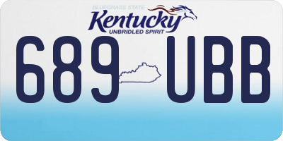 KY license plate 689UBB