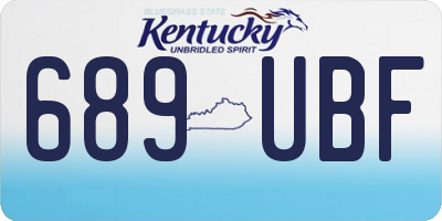 KY license plate 689UBF