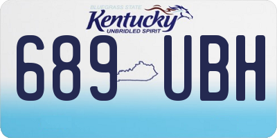 KY license plate 689UBH