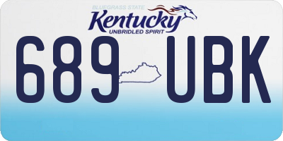 KY license plate 689UBK