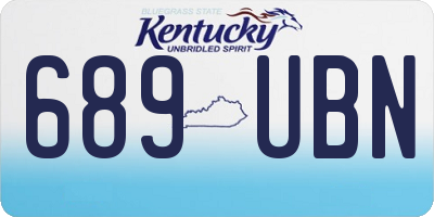 KY license plate 689UBN